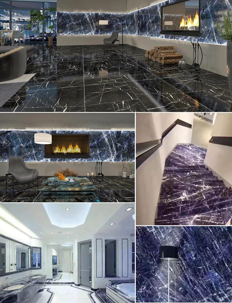 Sodalite Blue Marble Commercial and Residence indoor projects| KA UNITED