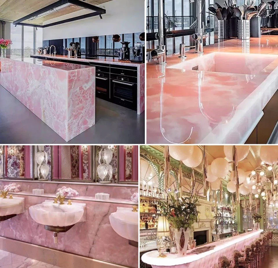Pink Onyx Countertop Designs | KA UNITED