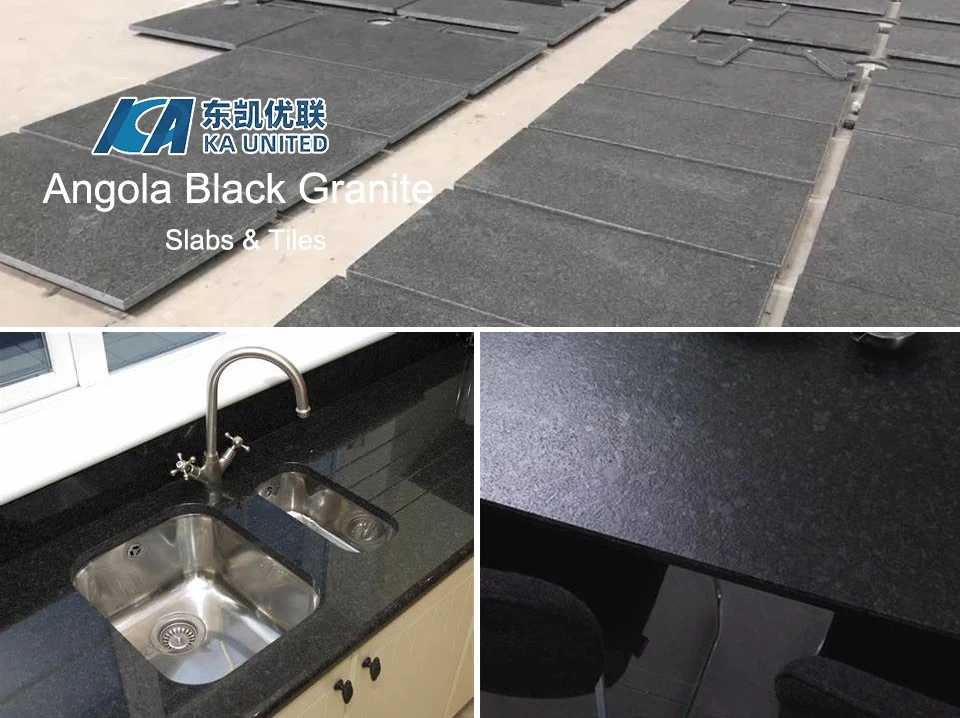 Angola Black Granite Countertops and Tiles