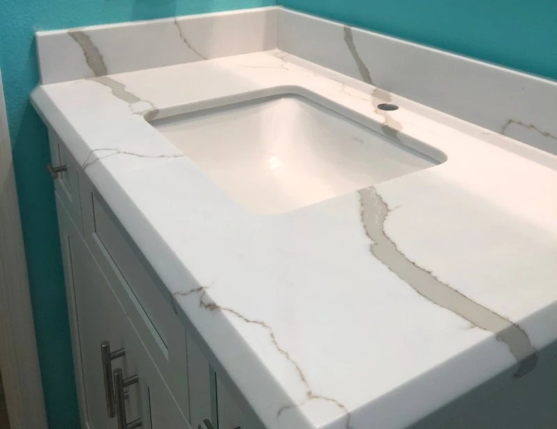 Calacatta White Quartz Bathroom Countertops Calacatta White Quartz Bathroom Countertops