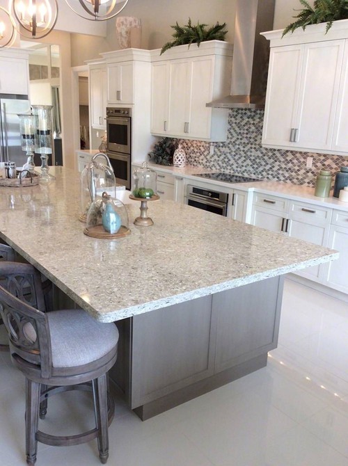 Beige Quartz Kitchen Island Countertops Beige Quartz Kitchen Island Countertops