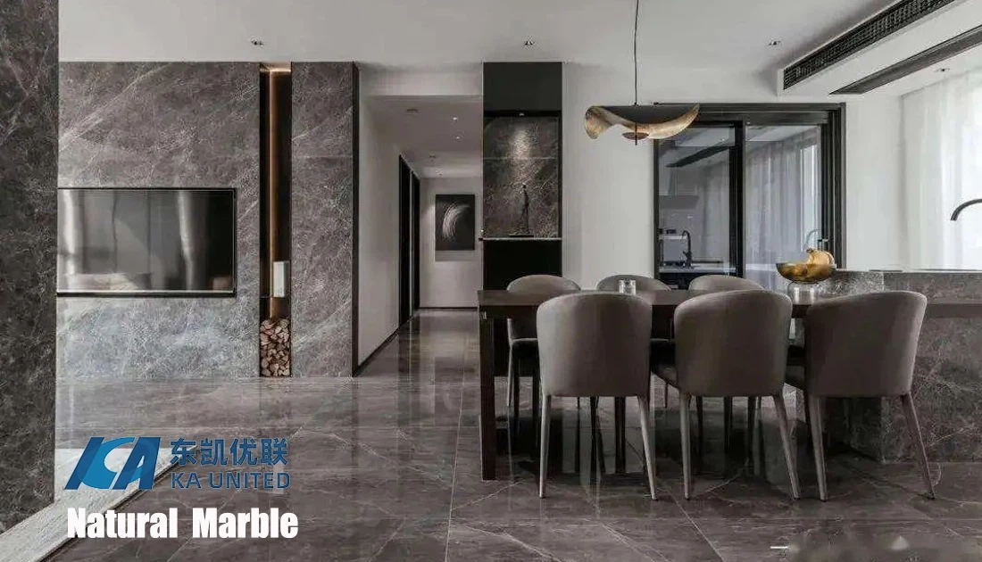 Natural Grey Marble Livingroom Lobby Floor Projects KA UNITED Natural Grey Marble Livingroom Lobby Floor Projects KA UNITED
