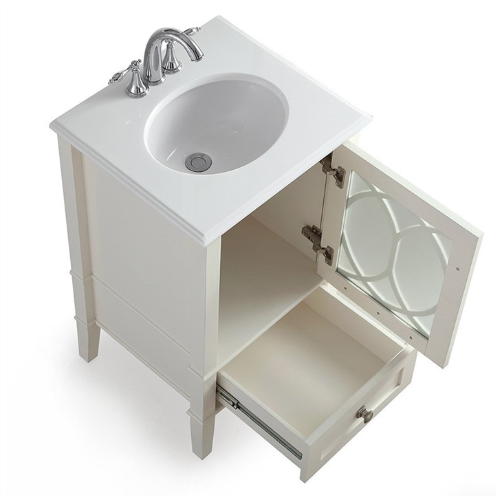 20 Inch Bath Vanity with White Engineered Countertop