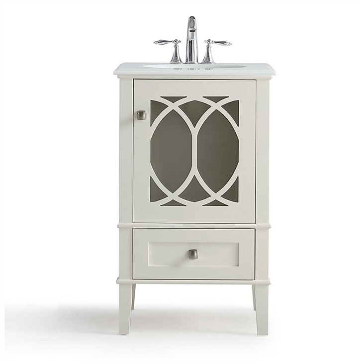 20 Inch Single White Bath Vanity and Countertops
