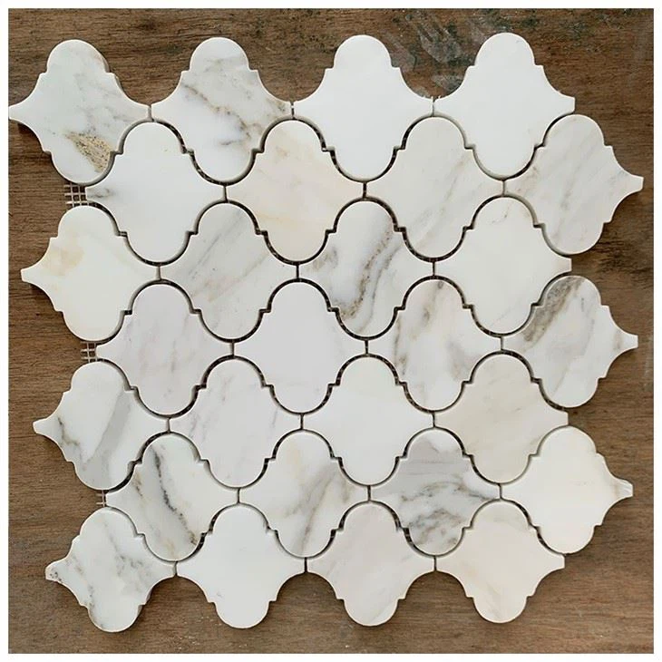 white arabesque marble Mosaic