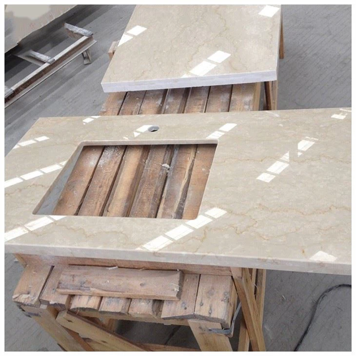 Beige Botticino Marble Kitchen Countertop