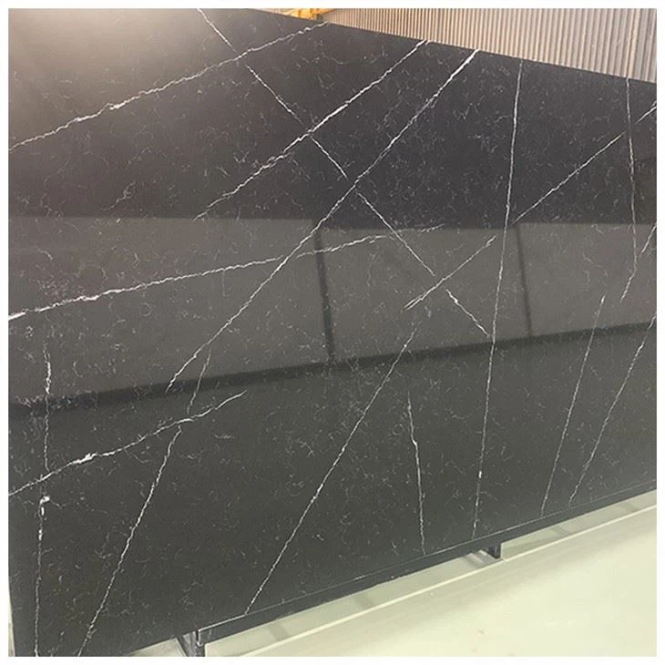 Black Marquina Quartz Slab