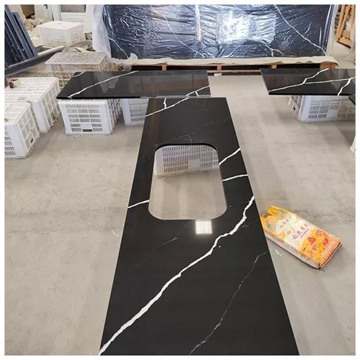 quartz countertops black and white