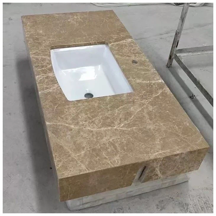 Emperador Light Marble Bathroom Vanity Tops