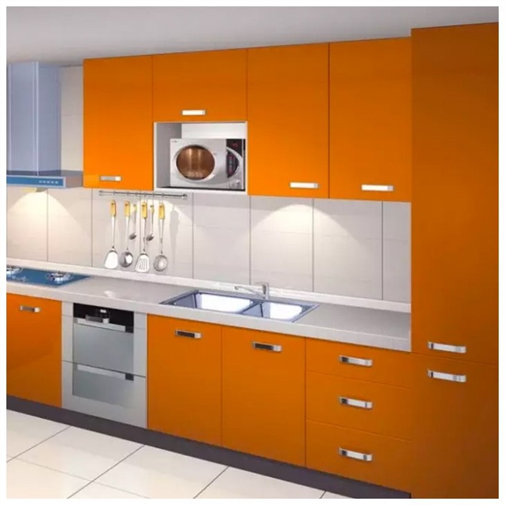 Orange Lacquer Cupboard Kitchen Cabinet