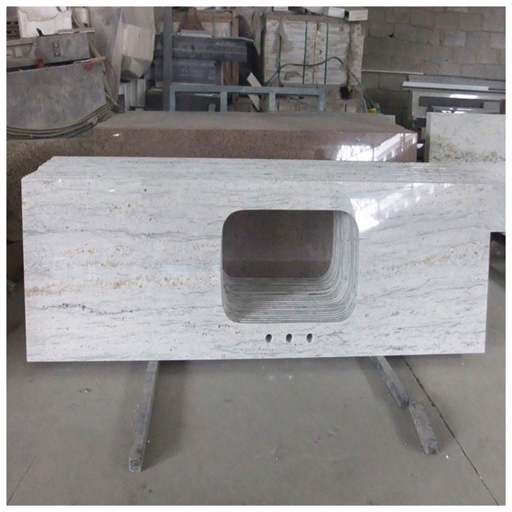 Prefab River White Granite Kitchen Countertops