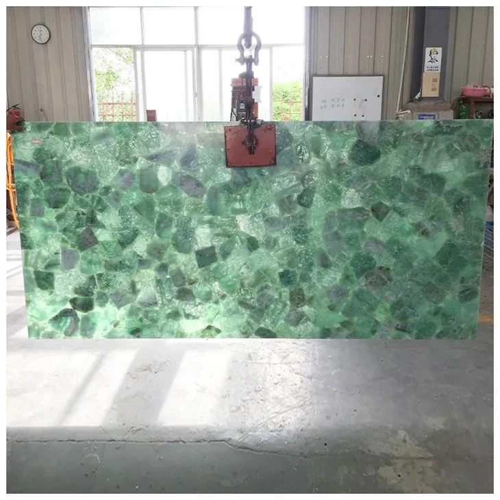Green Fluorite Semi Precious Stone Slabs
