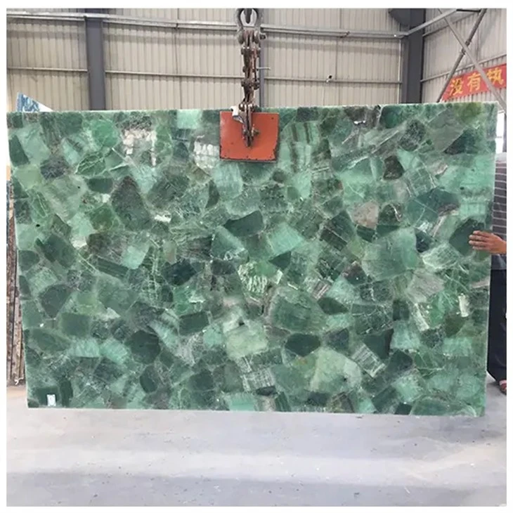 Green Crystal Fluorite Gemstone Slab