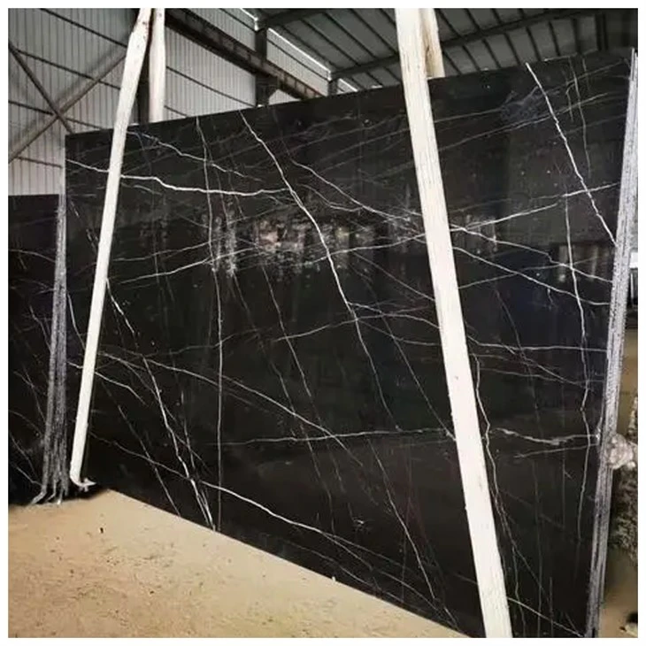 Chinese Marquina Black Marble Slabs