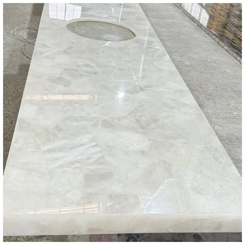 Illuminated White Quartz Single Vanity Tops