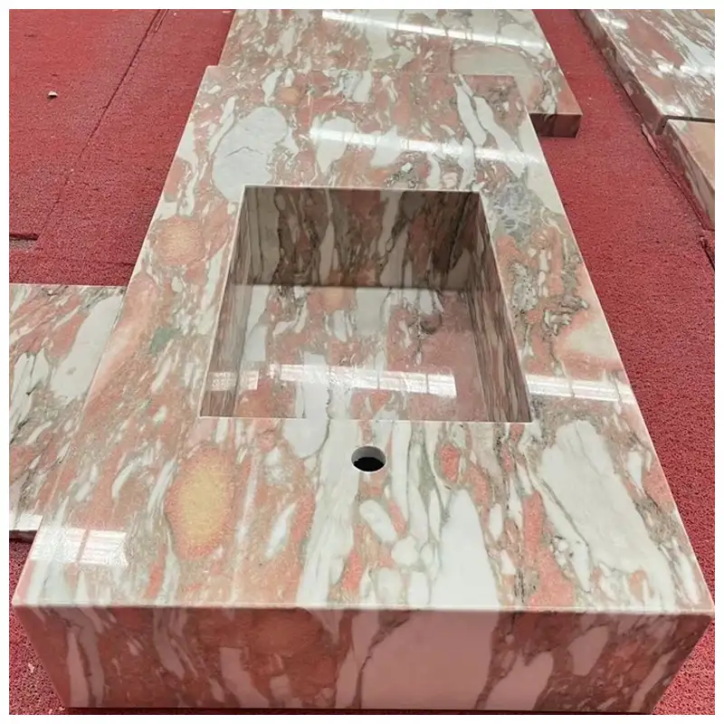 Norwegian Pink Marble Integrated Basins Norwegian Pink Marble Integrated Basins