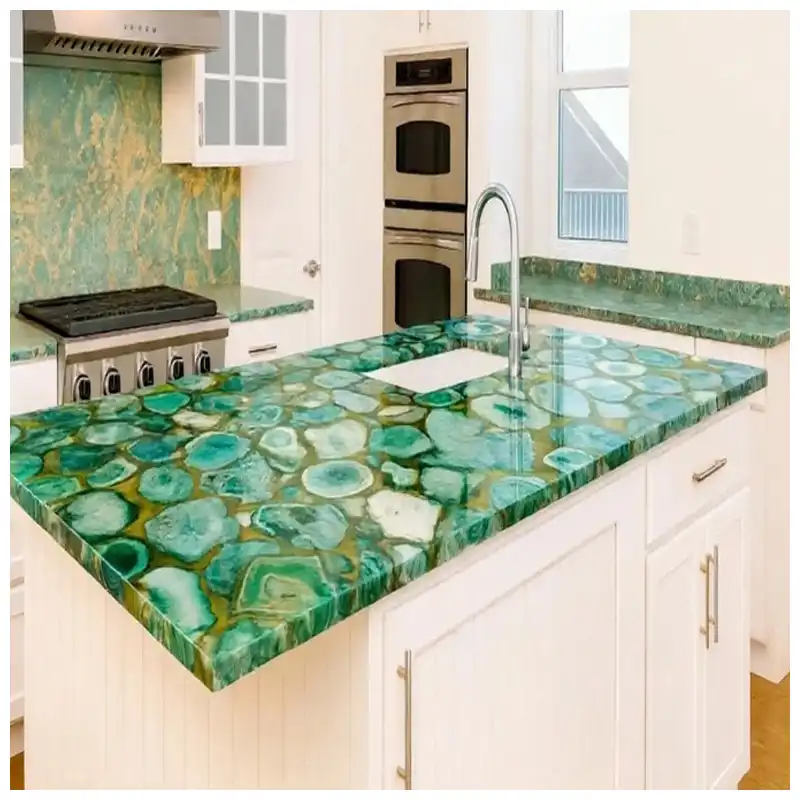 Green Agate Kitchen Countertops in USA Luxury Villas Green Agate Kitchen Countertops in USA Luxury Villas